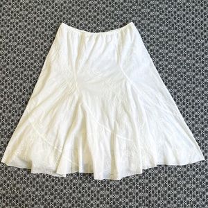 Vintage 90s Cottagecore Fairy White Midi Skirt